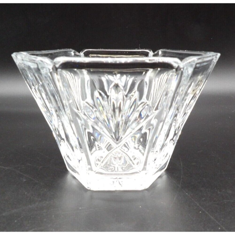 Gorham 24% Lead Crystal Hexagon Candy Dish Bowl Elegant Six-Sided Glass VTG